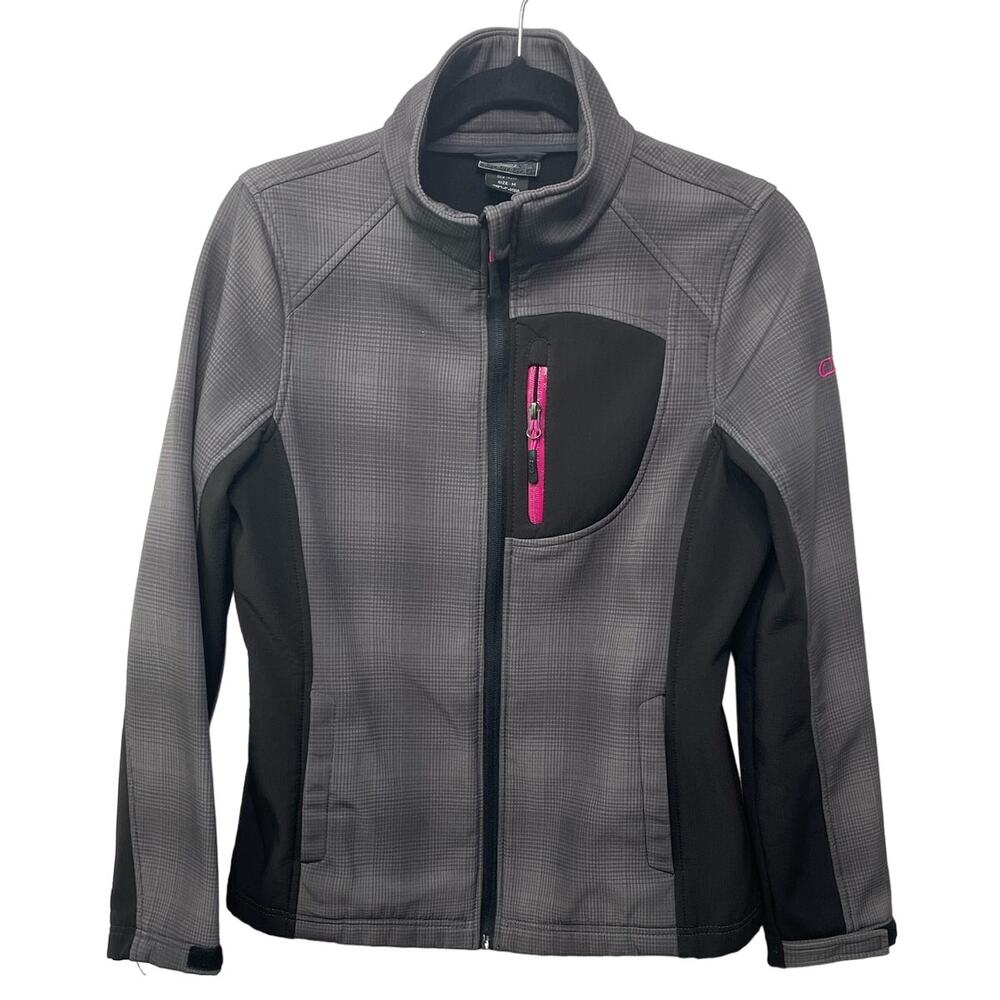 CB Sports Full Zip Performance Jacket‎ Mock Neck Charcoal Women M Gorp Outdoor